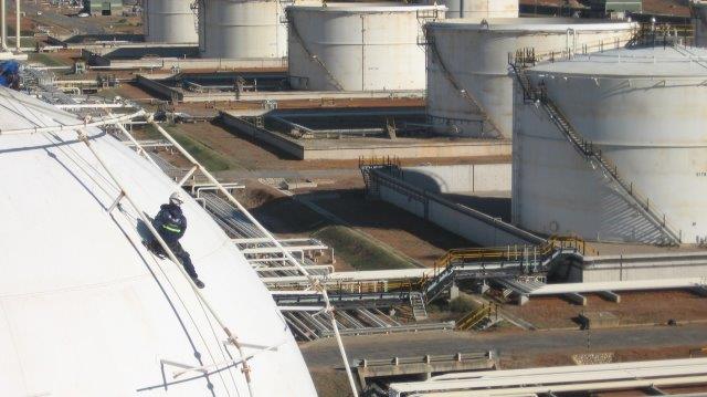 Skyriders washed the tank and prepared the surface, and then applied a specific protective coating system.